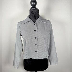 Vtg Cropped Houndstooth Button-Up – Size 2P | Adolfo Studio